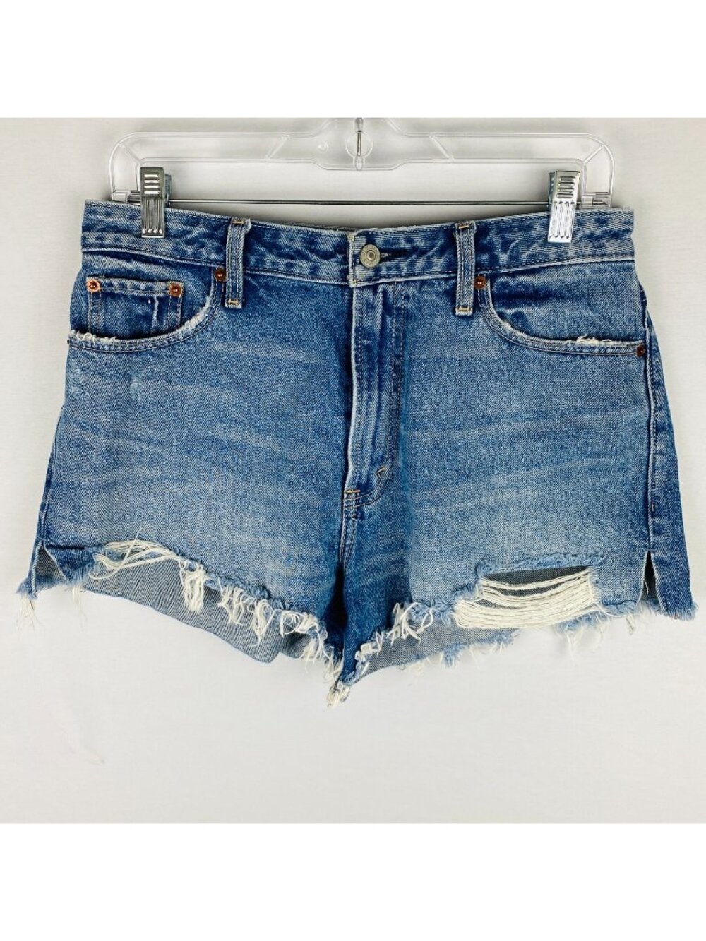 Abercrombie & Fitch Annie High Rise Jean Shorts Bohemian Fringed Hems 29/8